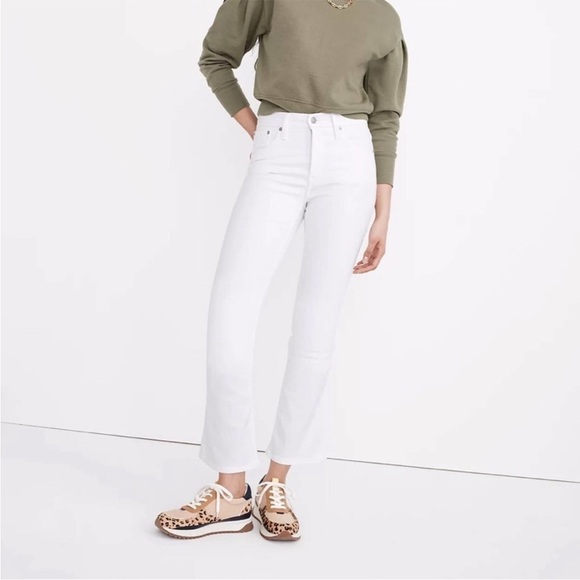 Madewell Cali Demi-Boot Jeans in Pure White Size 26T - Picture 1 of 16